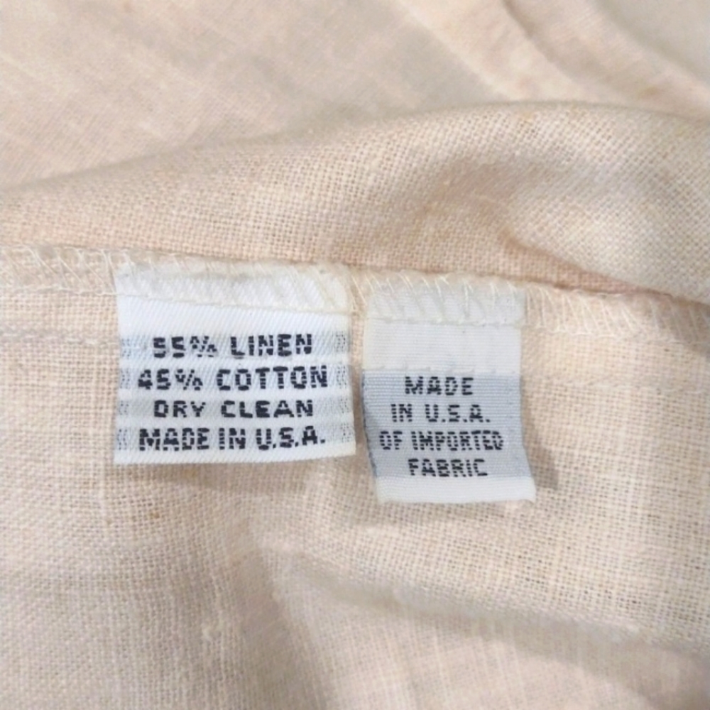 VINTAGE SLEEVELESS DBL BREASTED LINEN TOP (L) - Picture 10 of 11